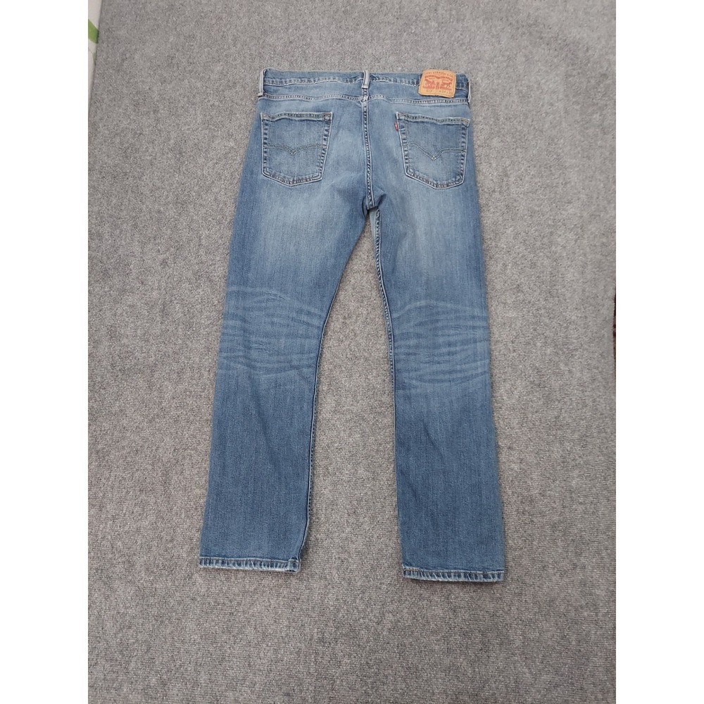 Levis 513 Jeans Mens 34x30 Blue Whiskered Slim Straight Denim Preppy Stretch - Picture 2 of 13